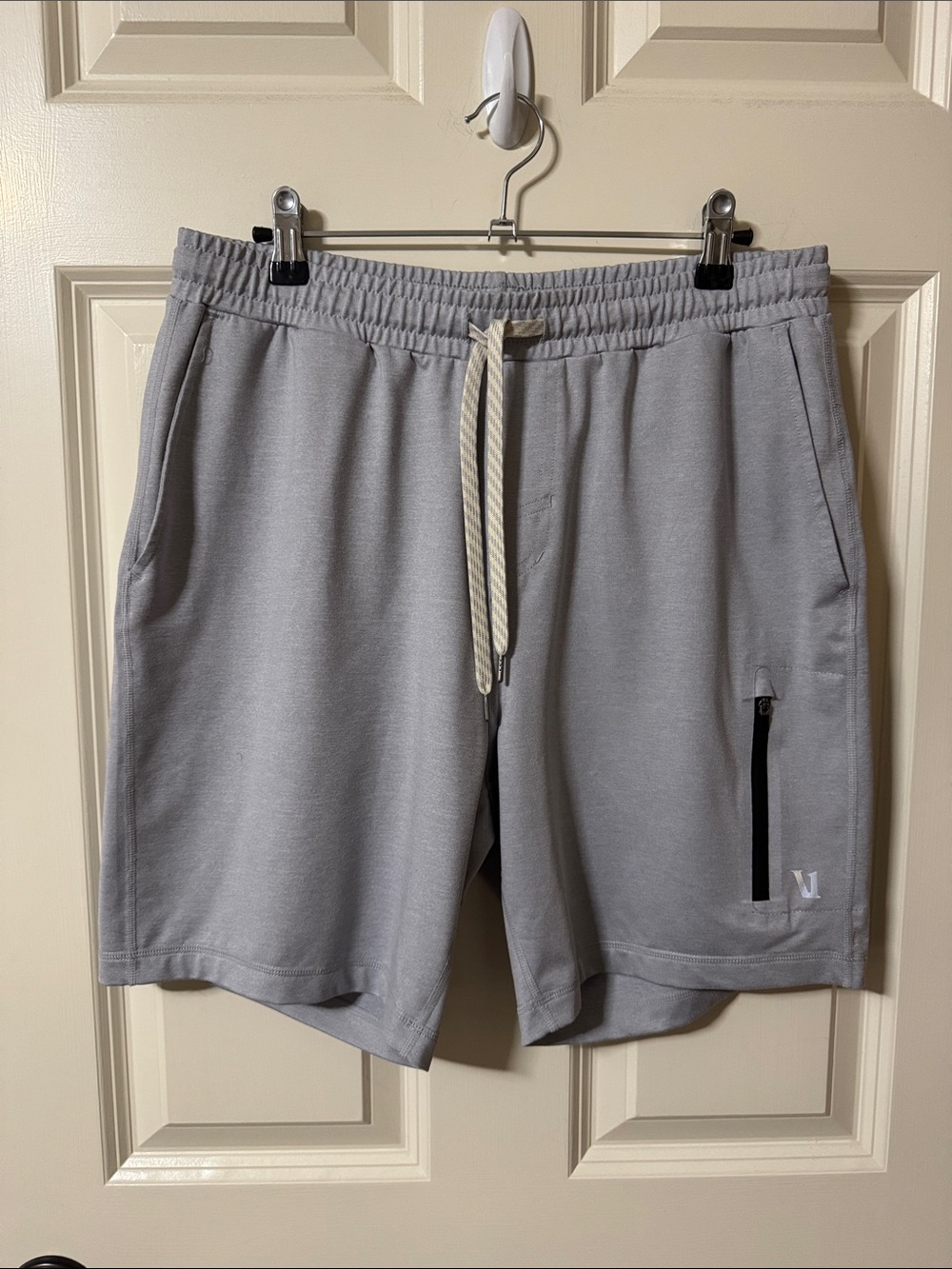 Vuori Light Gray Performance Drawstring Shorts